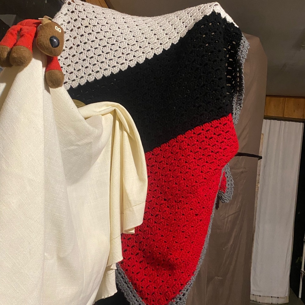 Cozy Multicolor Crochet Blanket handmade.
